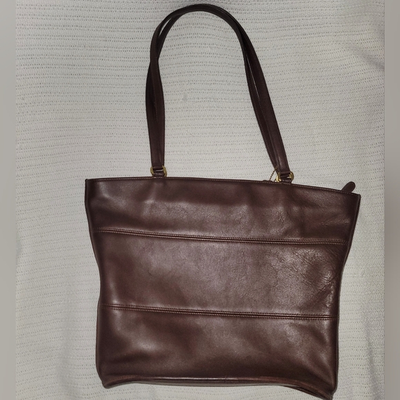 Vintage Coach Tribeca Mohogany Leather Tote Bag - Picture 2 of 16